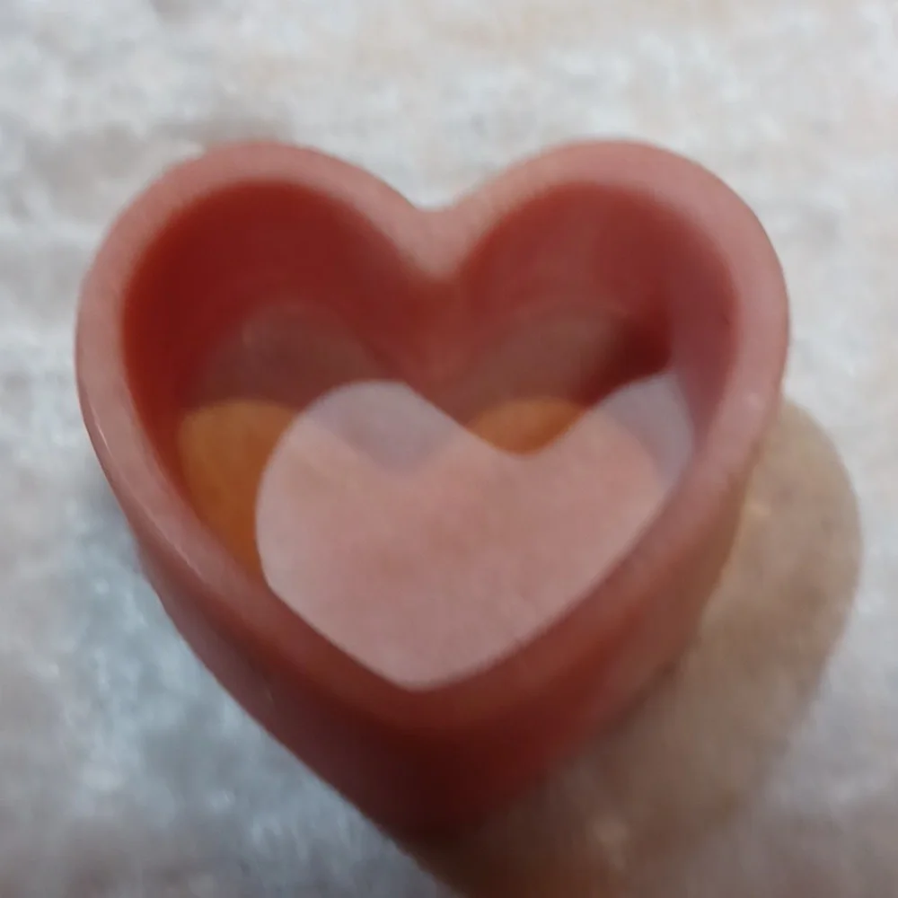 Pink Heart & Round Soap Stone Trinkets